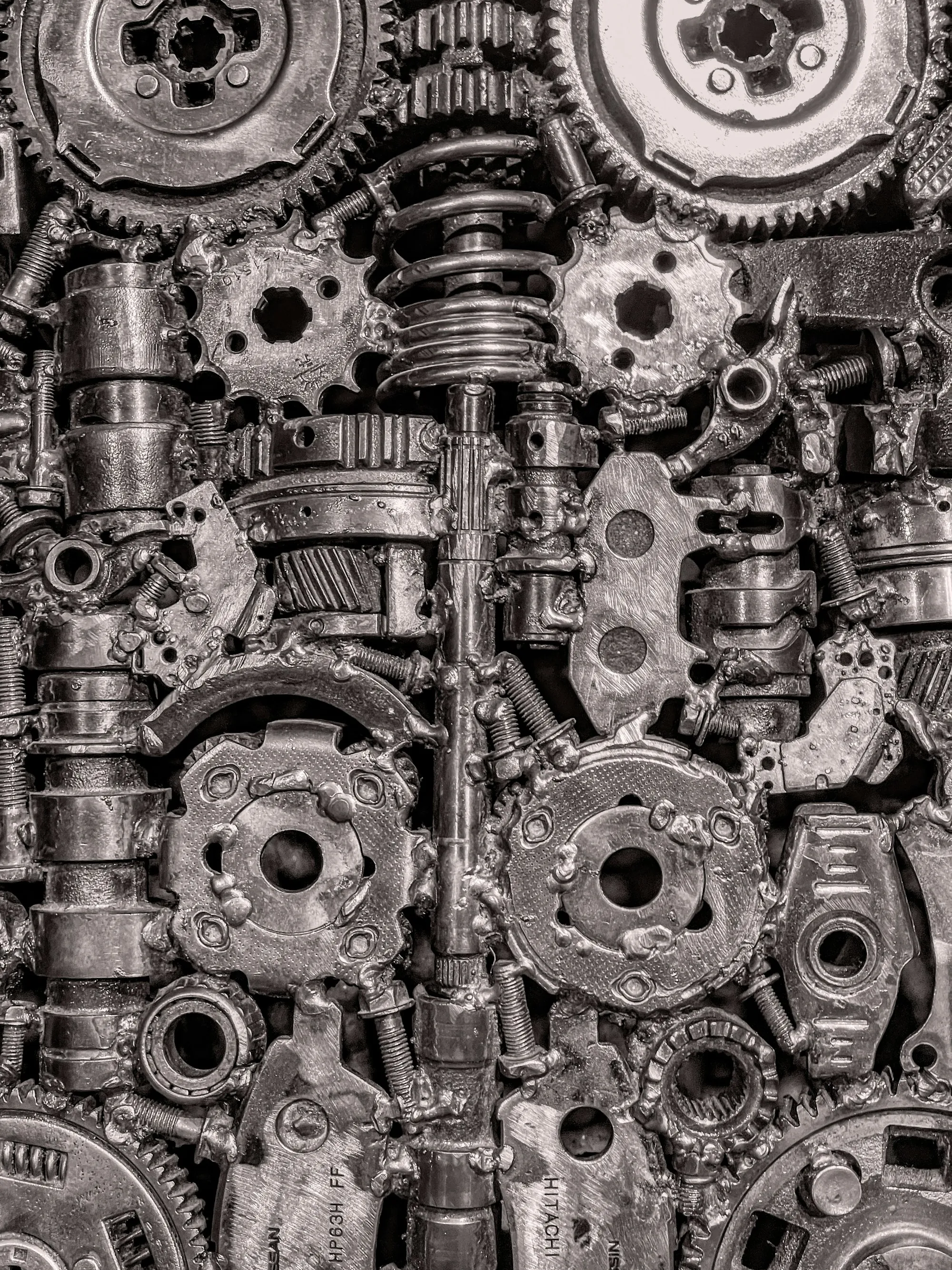 Pile of metal transmission gears